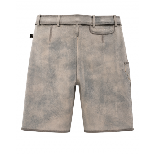 al78 Lederhose Pius hellgrau/stick hellblau